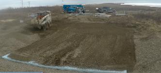 Prep site with styrofoam for permafrost